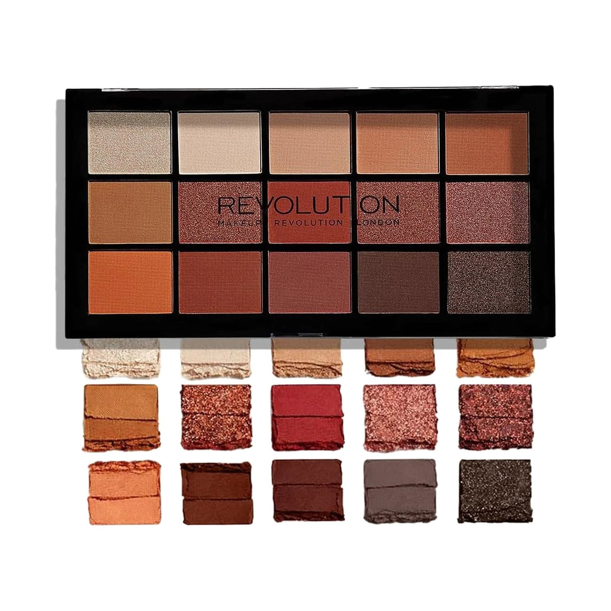 Palette de fards Revolution Reloaded 15 fards, teinte Iconic Fever, sur fond blanc
