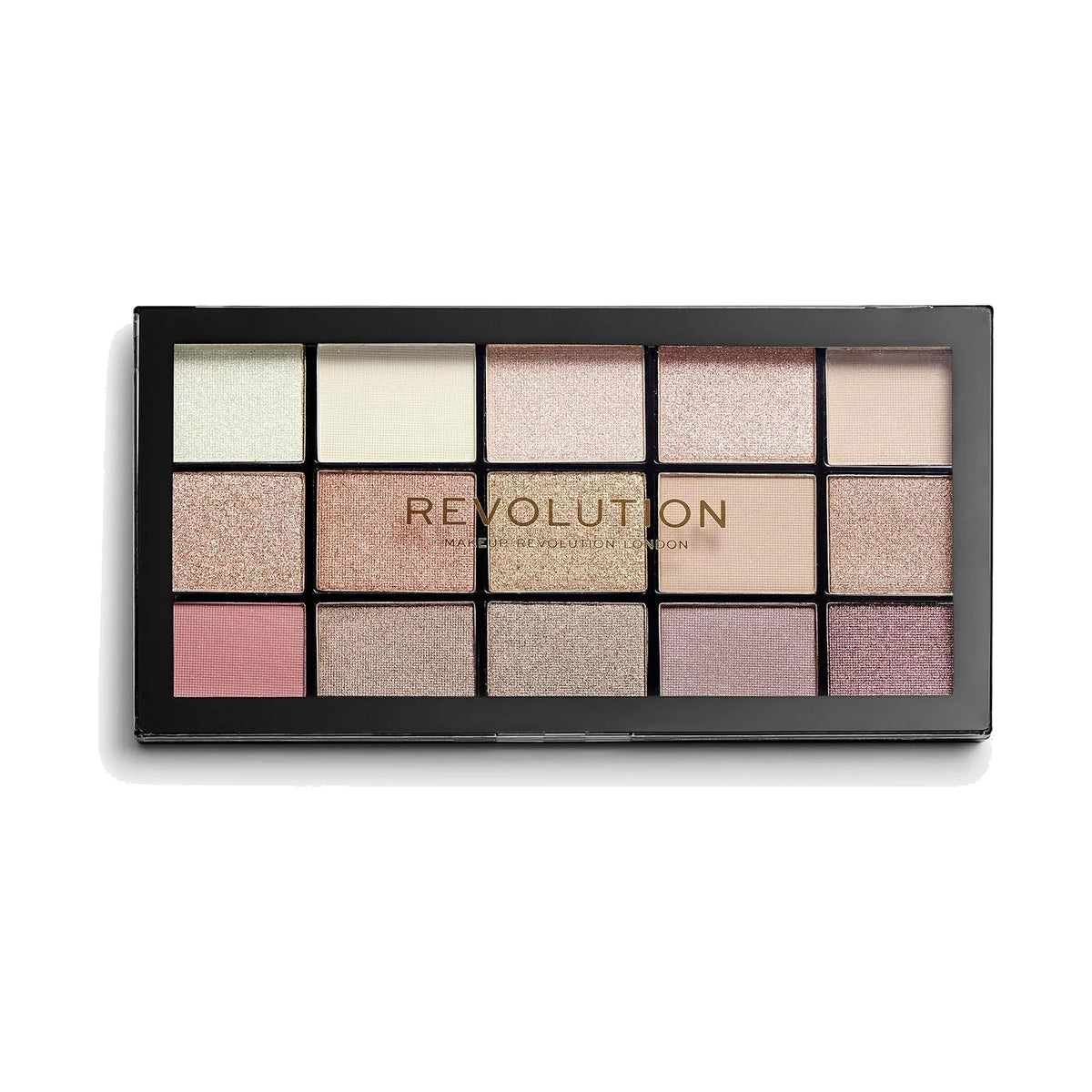 Palette de fards Revolution Reloaded 15 fards, teinte Iconic 3.0, sur fond blanc