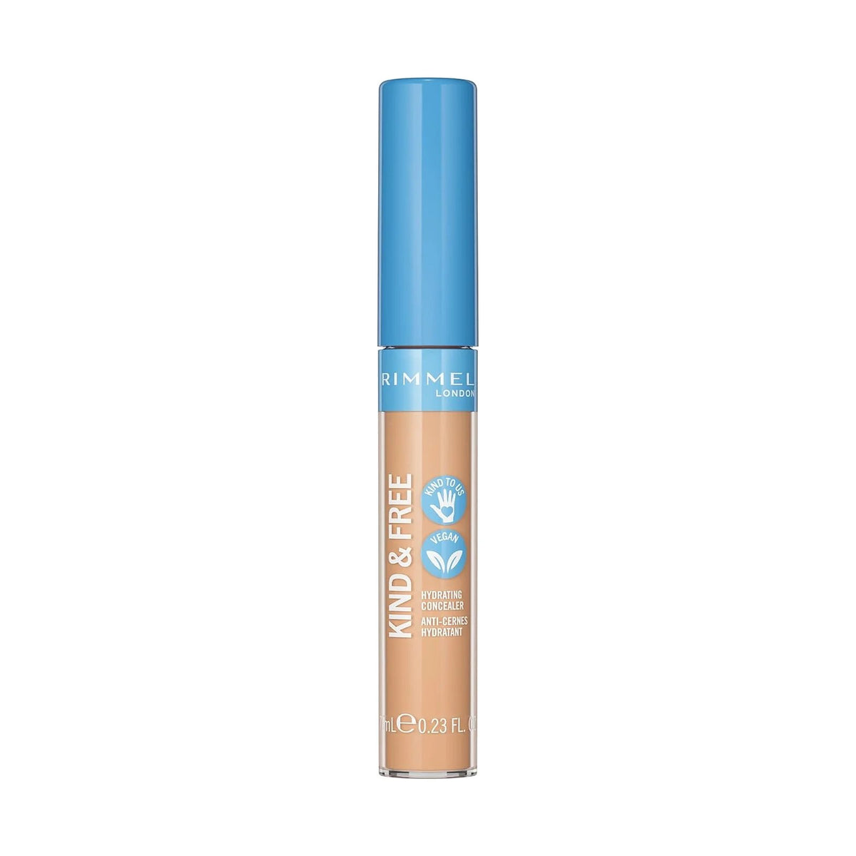 Anticernes Rimmel Kind & Free 7 ml, teinte 010 Fair, sur fond blanc