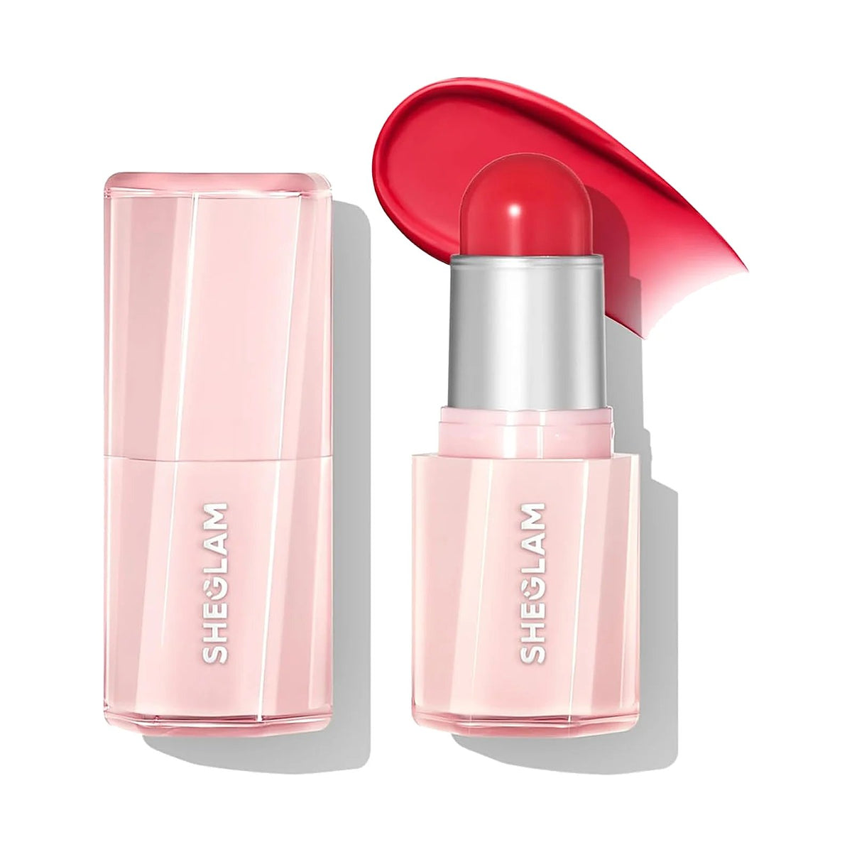 Blush stick SHEGLAM Buttery Bliss, teinte Cherry Pick, sur fond blanc