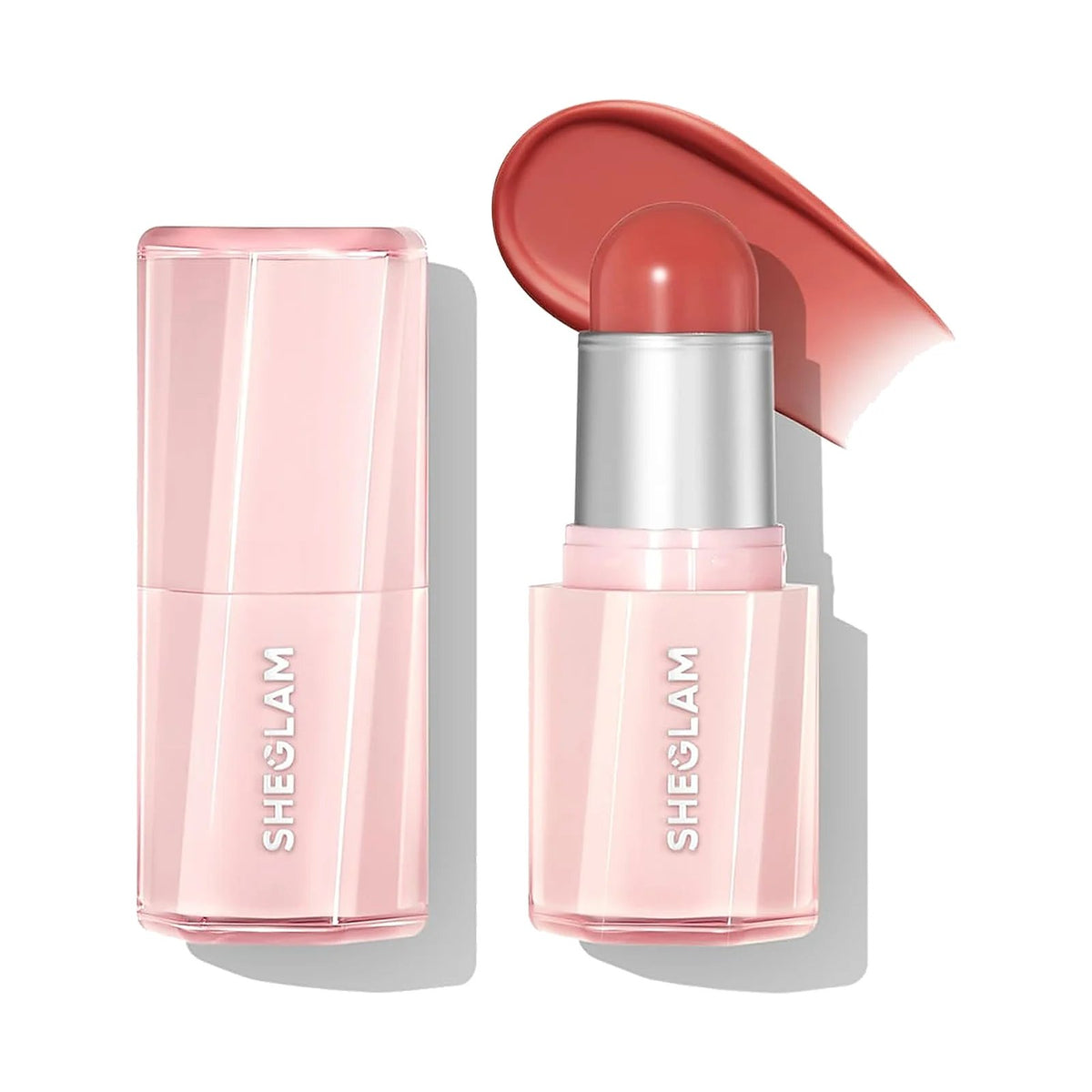 Blush stick SHEGLAM Buttery Bliss, teinte Rose Ritual, sur fond blanc