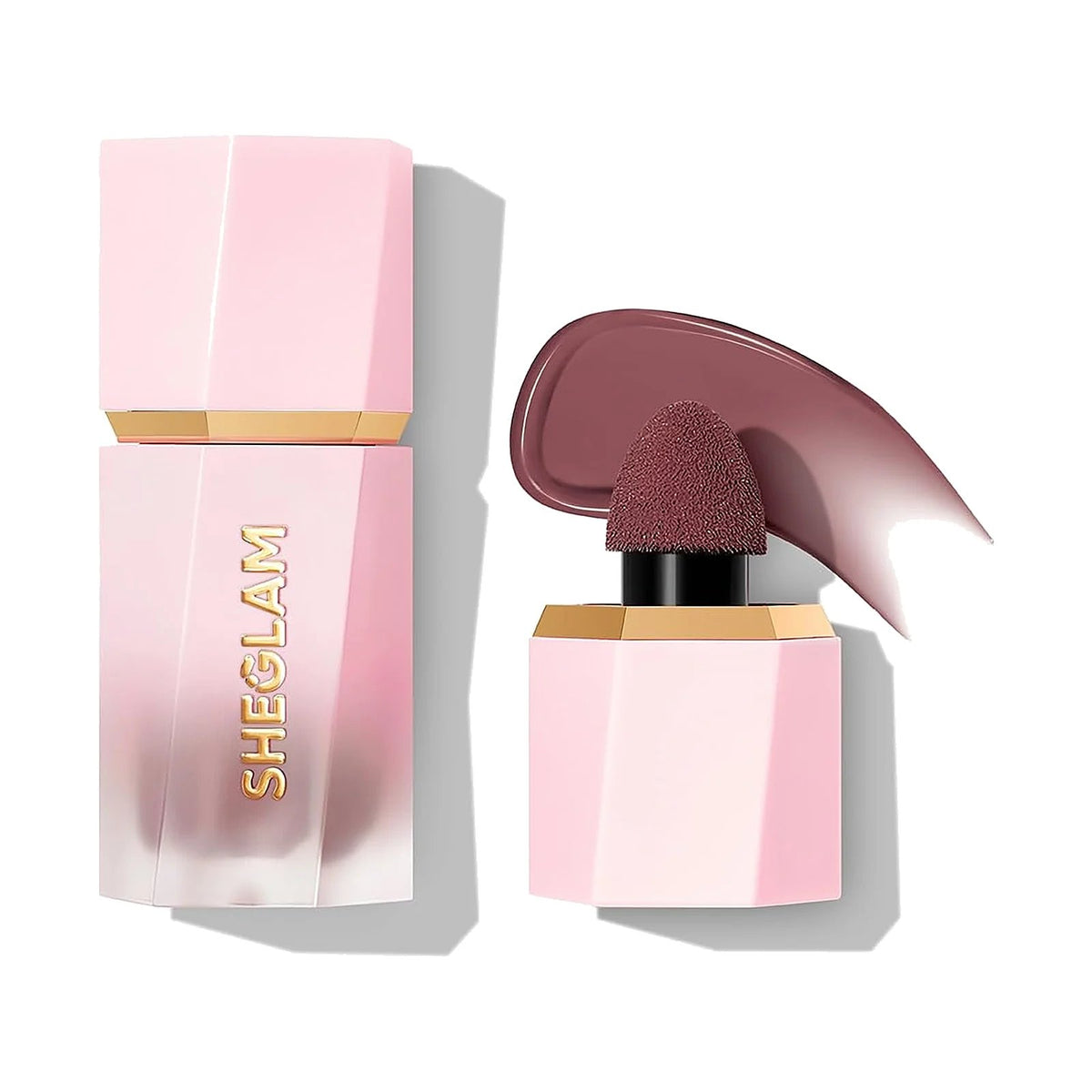Blush liquide SHEGLAM Color Bloom, teinte Night Drive, sur fond blanc