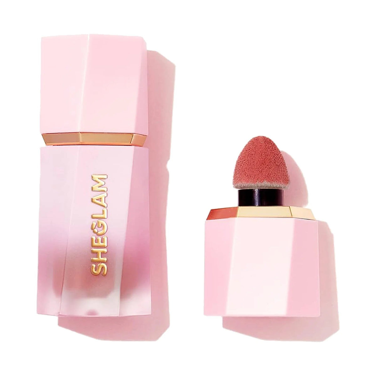 Blush liquide SHEGLAM Color Bloom, teinte Rose Ritual, sur fond blanc