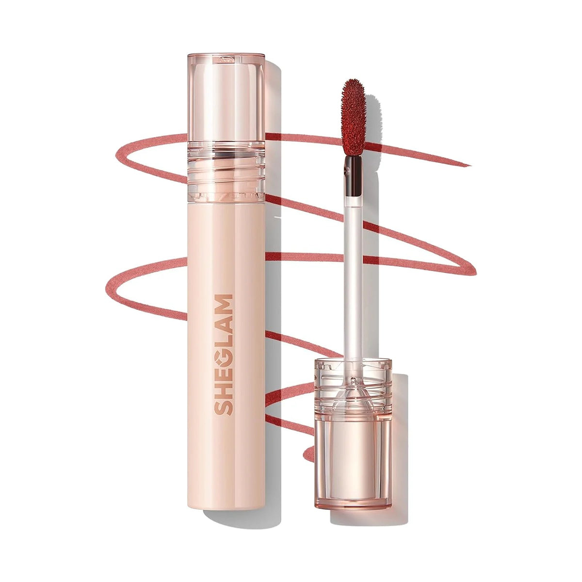 Crayon à lèvres SHEGLAM Fall In Line, teinte Bare Blush, sur fond blanc