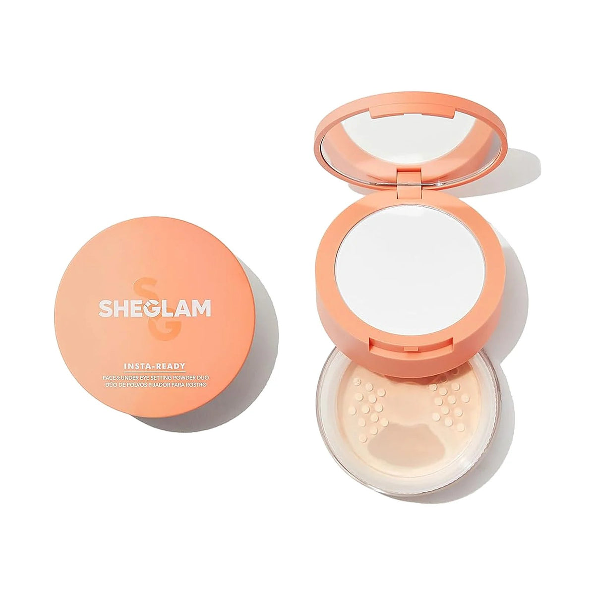 Poudre libre SHEGLAM Insta-Ready, teinte Bisque, sur fond blanc