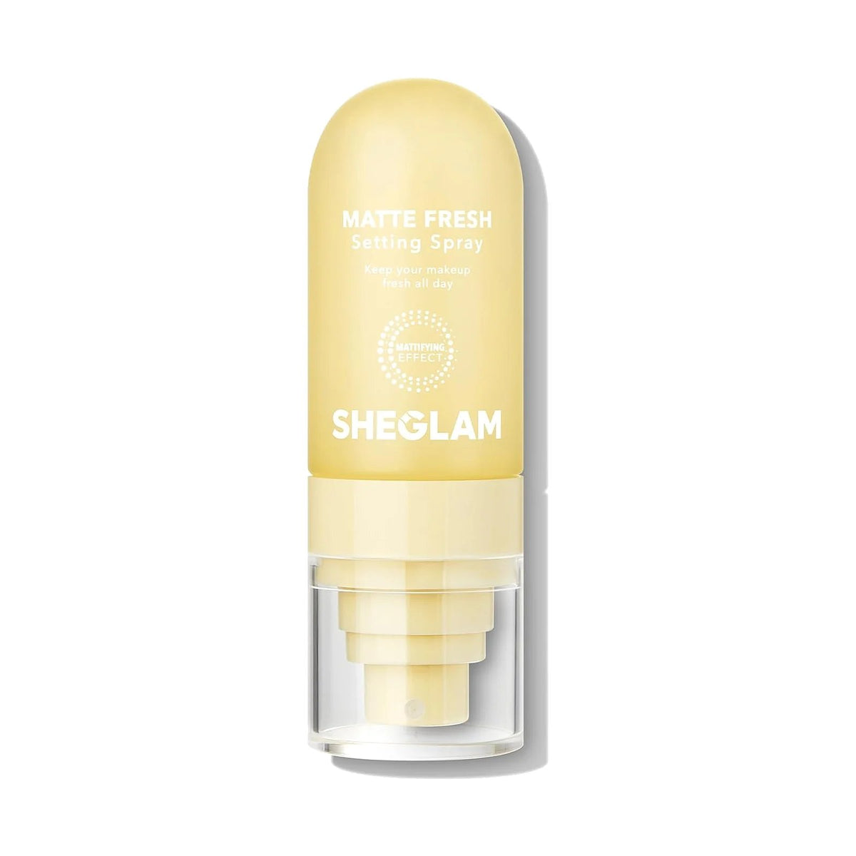 Spray fixateur SHEGLAM Matte Fresh, sur fond blanc