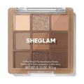 Palette de 9 fards SHEGLAM ouverte, teinte Coffee Shop, sur fond blanc