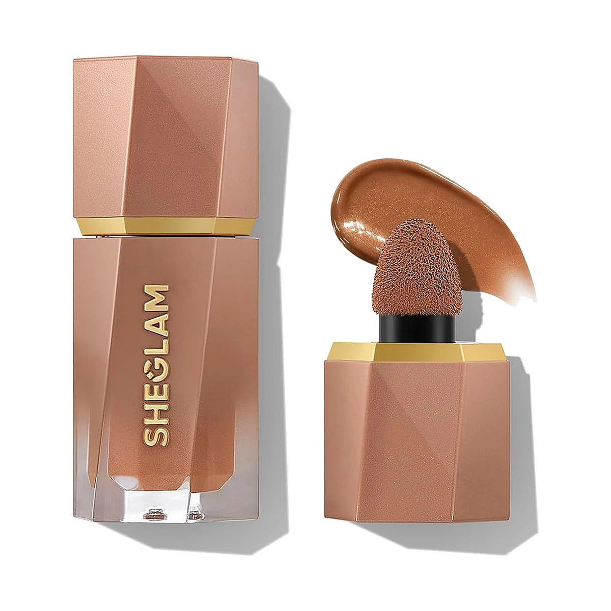 Bronzer liquide SHEGLAM Sun Beam 5,2 ml, teinte Terracota, sur fond blanc
