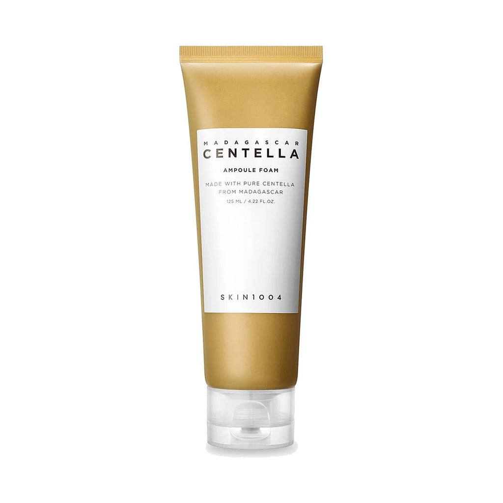 Mousse nettoyante SKIN1004 Madagascar Centella Ampoule Foam 125 ml, tube seul sur fond blanc
