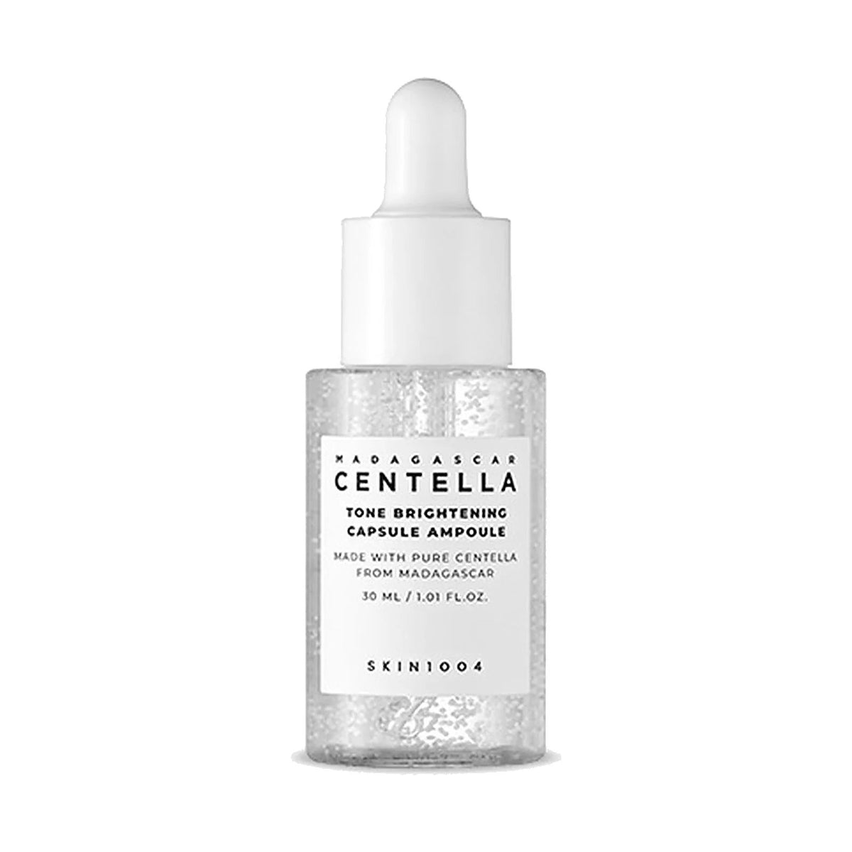 Ampoule SKIN1004 Madagascar Centella Tone Brightening Capsule 30 ml, flacon compte-gouttes seul sur fond blanc