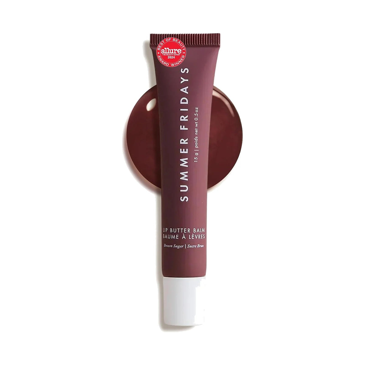 Baume à lèvres Summer Fridays Lip Butter Balm 15 g, teinte Brown, sur fond blanc