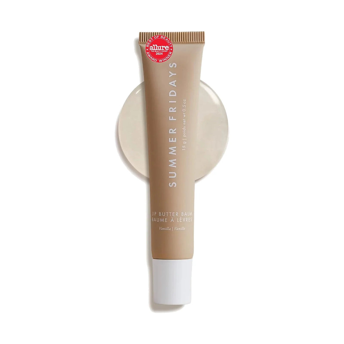 Baume à lèvres Summer Fridays Lip Butter Balm 15 g, teinte Clear/Natural, sur fond blanc
