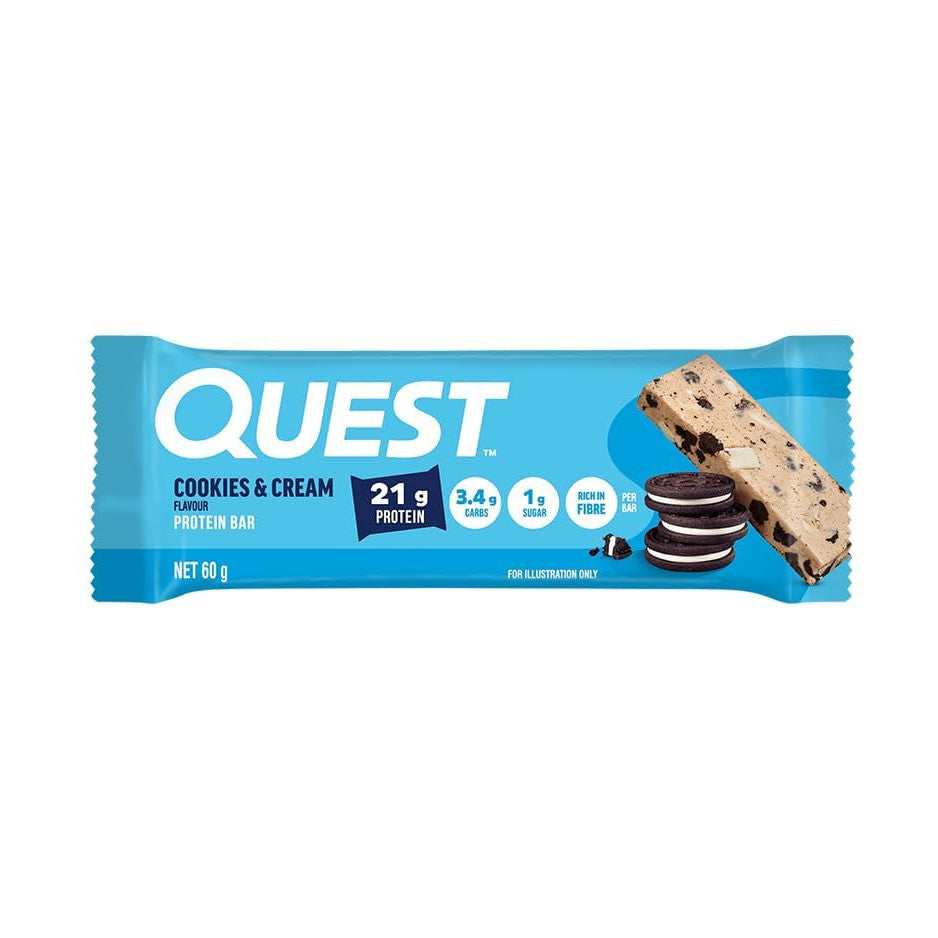 Quest barre protéinée cookies & cream, boîte de 12