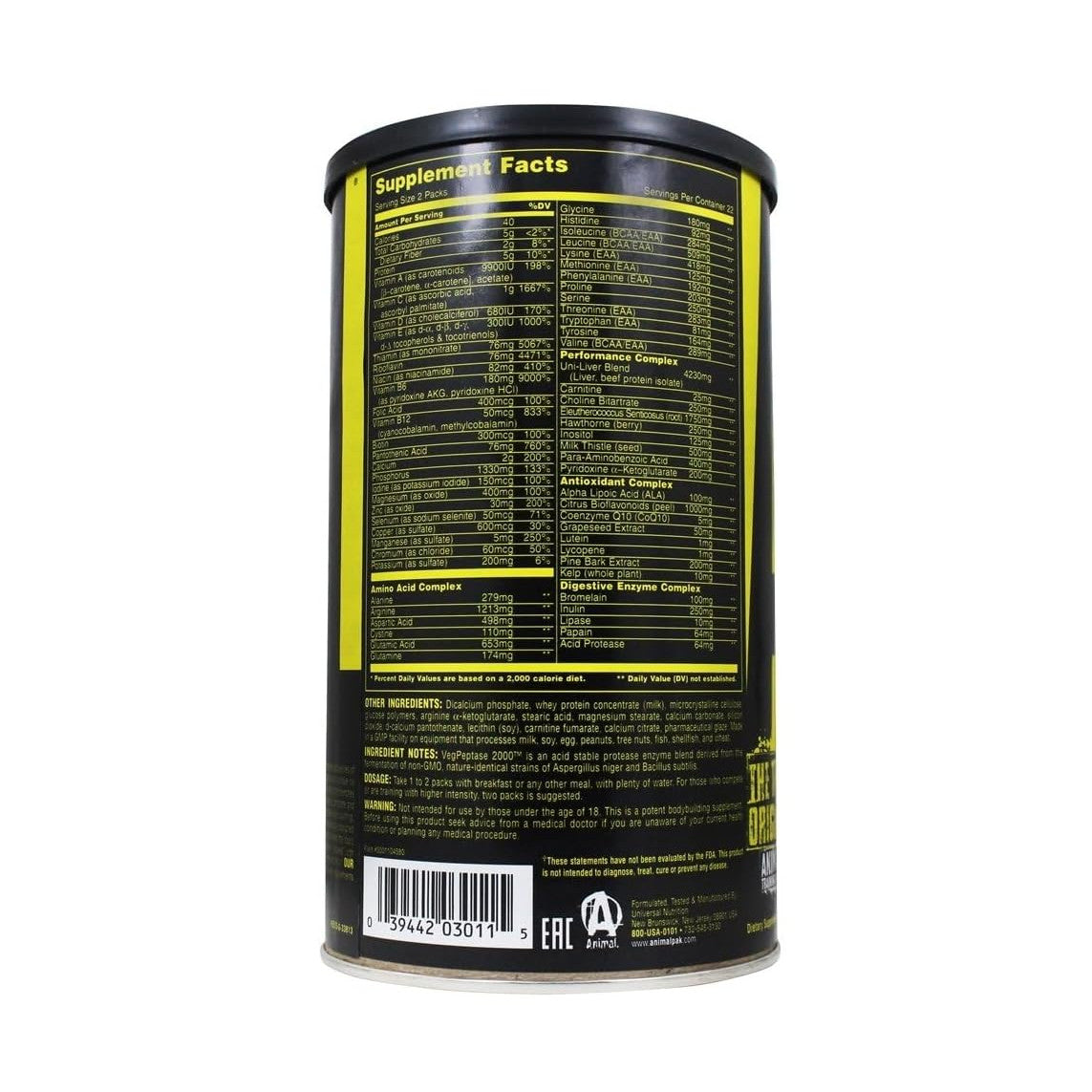 Universal Animal Pak multivitamines, 44 sachets
