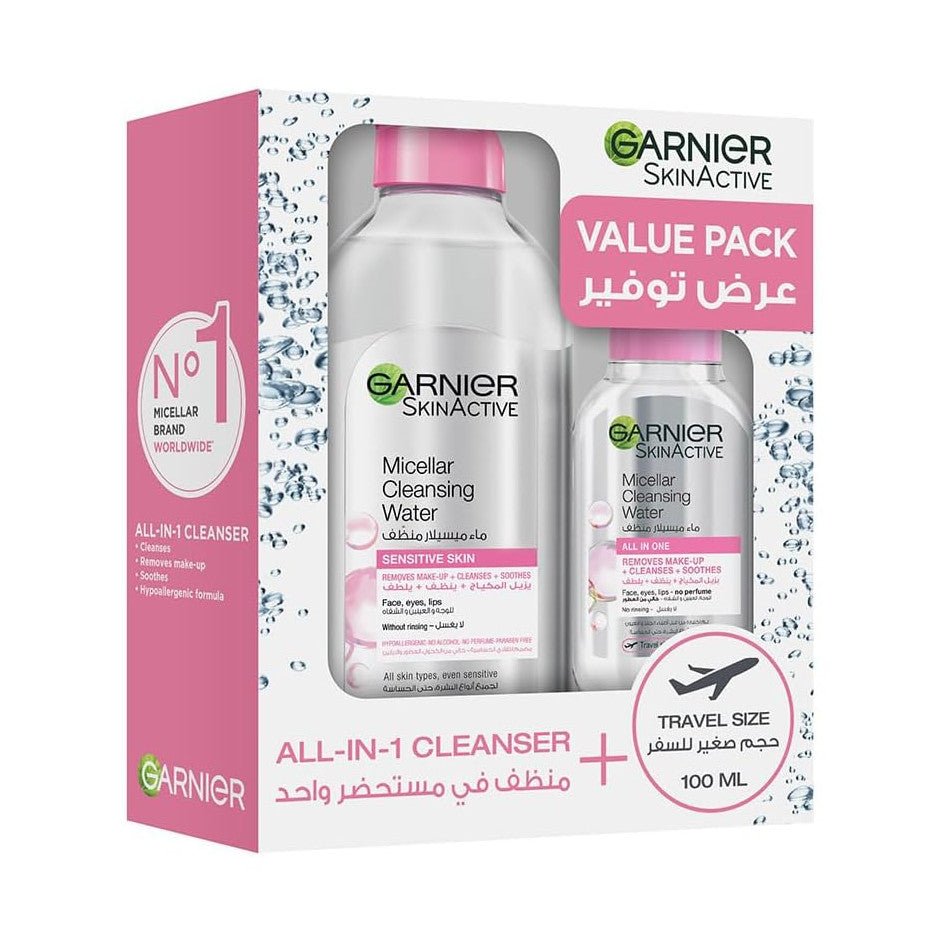 Garnier eau micellaire peaux sensibles 400 ml + 100 ml