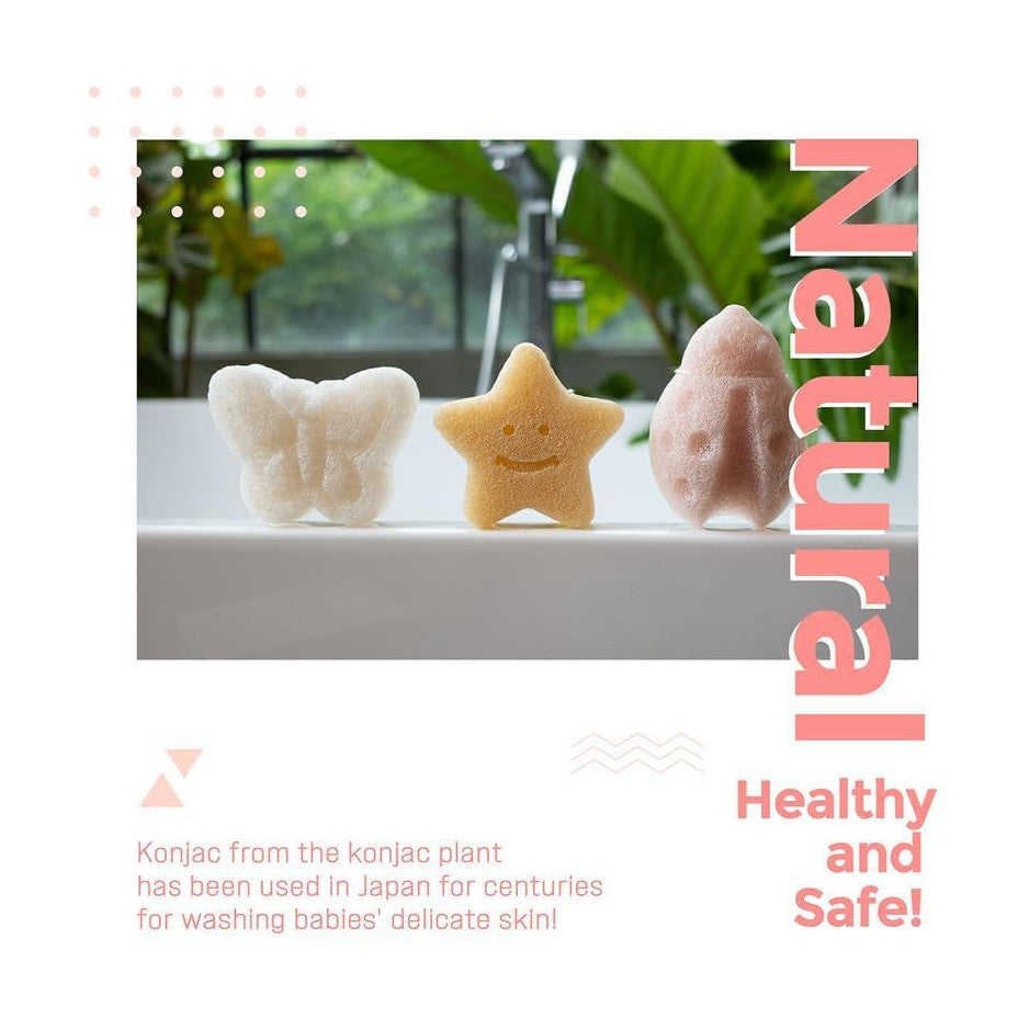 Ikeep éponges konjac pour bébé, lot de 3 formes