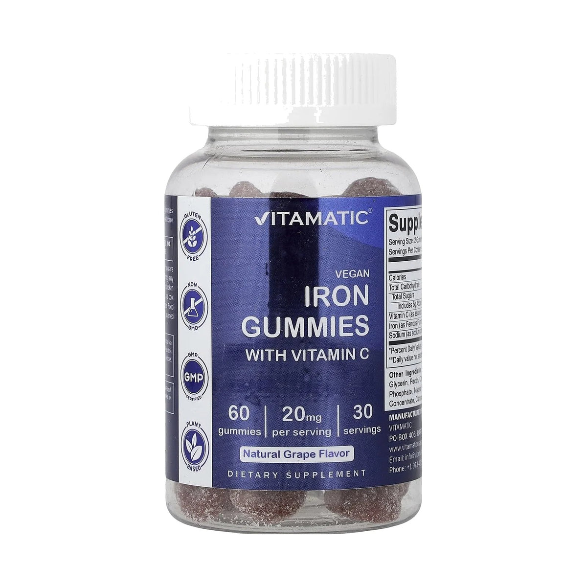 Vitamatic Fer en gommes avec vitamine C 60 gommes